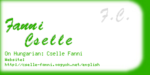 fanni cselle business card